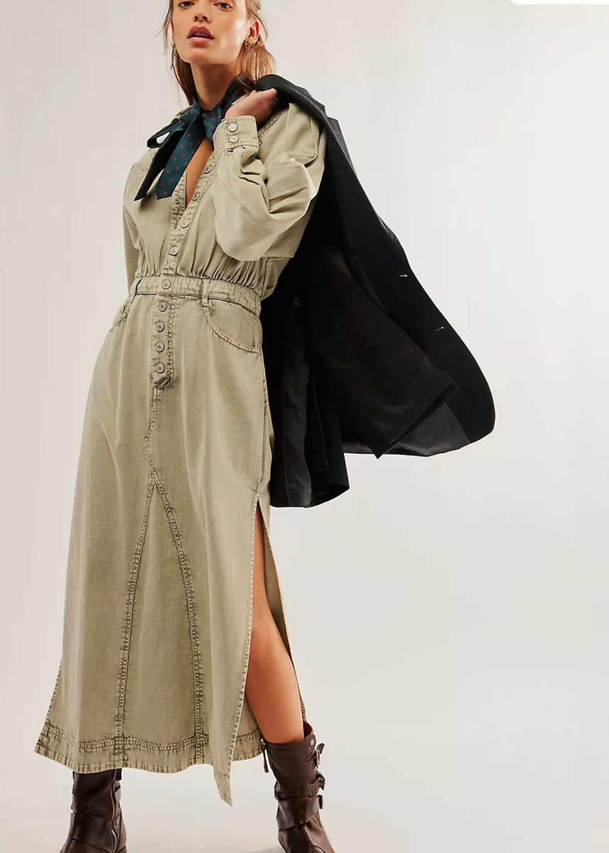 Mad Love Denim Midi Dress-Final Sale – G and G Womens Boutique