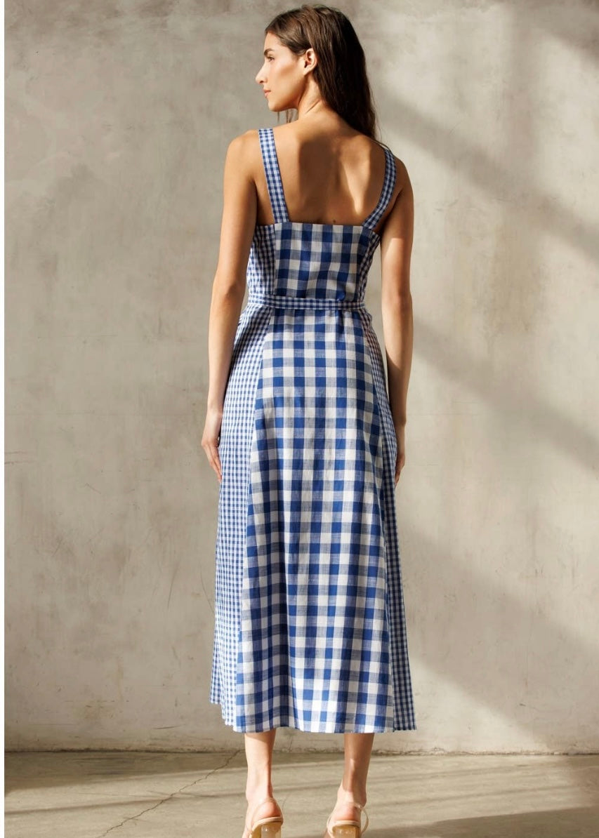 Charlotte Gingham Midi Dress-Final Sale – G and G Womens Boutique